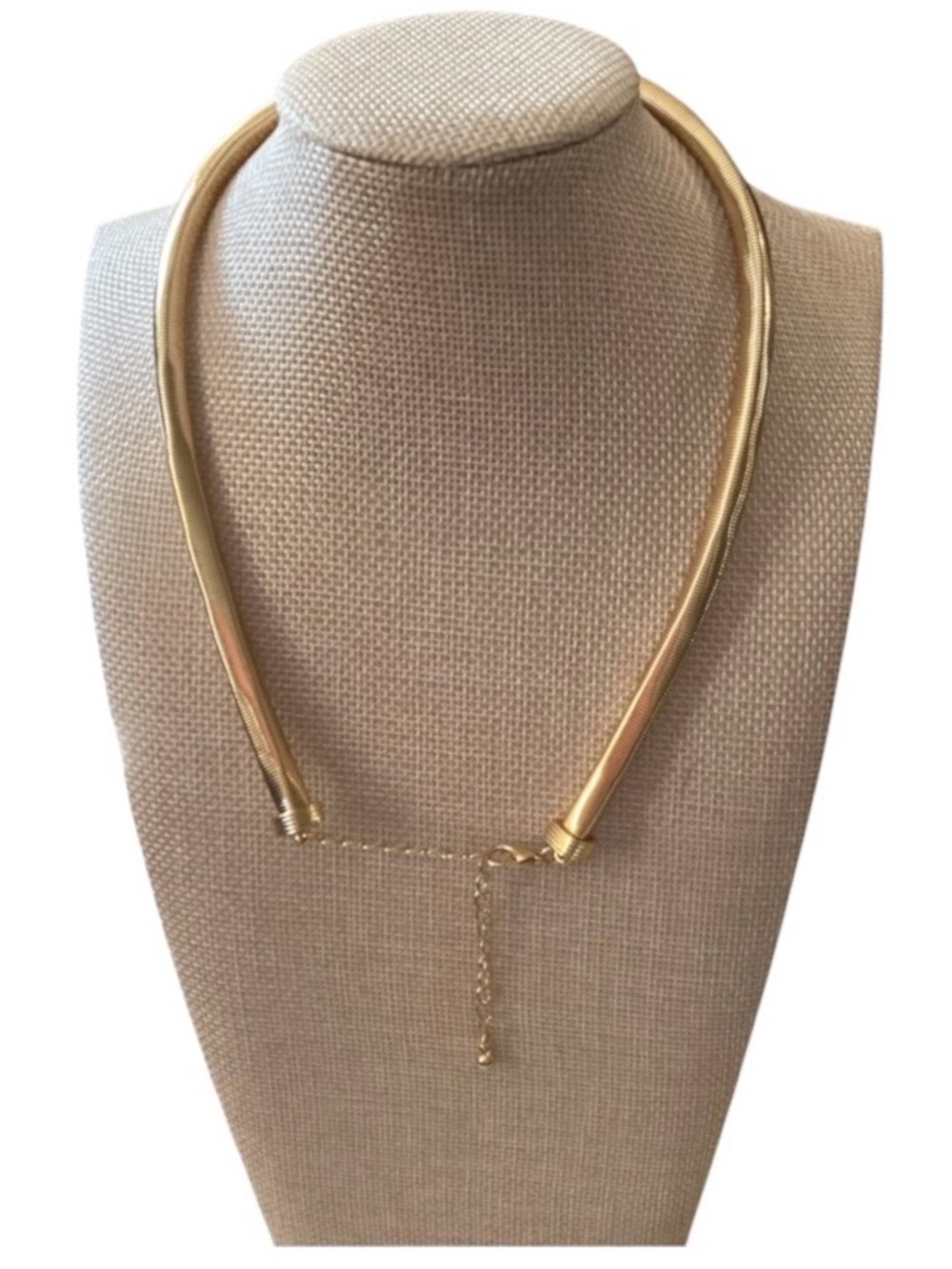 Juliet by Crystal Avenue Round Omega Stretchy Gold Tone Necklace (NWT) - Picture 2 of 7